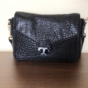 Tory Burch Black Crossbody Pebbled Leather Bag